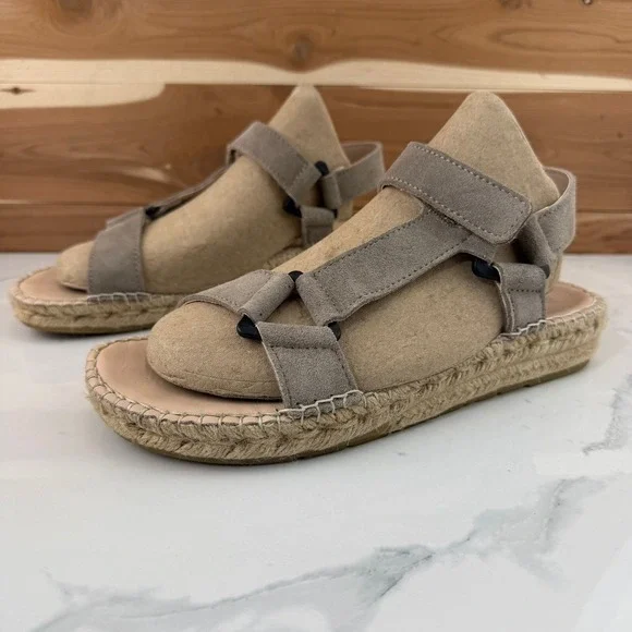 Manebi Suede Espadrille Hiking Sandals Hampton Dark Taupe EUR 39/ US 8.5 - Picture 1 of 9